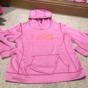 Pink north face sweatshirt size xxl